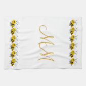 Linge De Cuisine Conception des abeilles monogrammes (Horizontal)