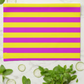 Linge De Cuisine Conception des rayures pourpre et jaune (Plié)