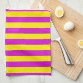 Linge De Cuisine Conception des rayures pourpre et jaune (Quart Plié)