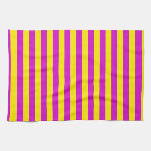 Linge De Cuisine Conception des rayures pourpre et jaune (Horizontal)