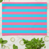 Linge De Cuisine Conception des rayures rose et bleu (Plié)