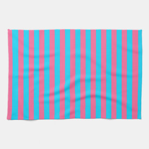 Linge De Cuisine Conception des rayures rose et bleu