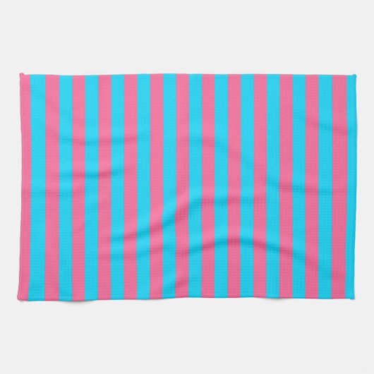 Linge De Cuisine Conception des rayures rose et bleu (Horizontal)
