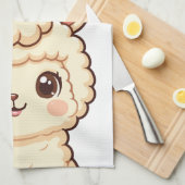 Linge De Cuisine Conception d'illustration de lama mignon (Quart Plié)