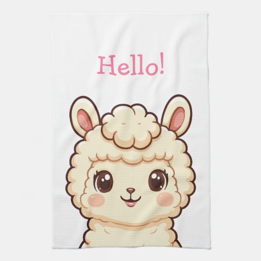 Linge De Cuisine Conception d'illustration de lama mignon (Vertical)