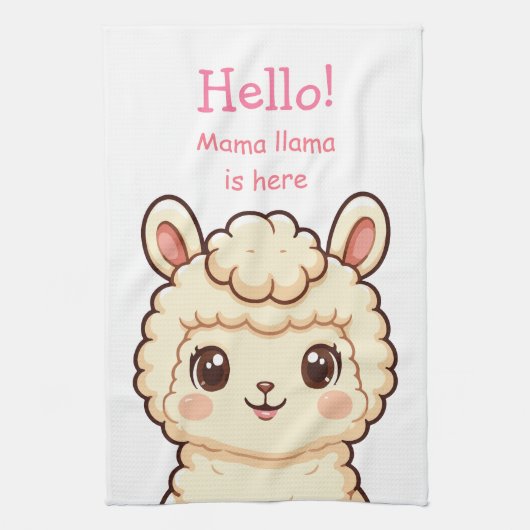 Linge De Cuisine Conception d'illustration de lama mignon (Vertical)