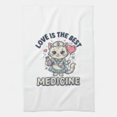 Linge De Cuisine Conception d'infirmière mignonne chat l'amour est (Vertical)