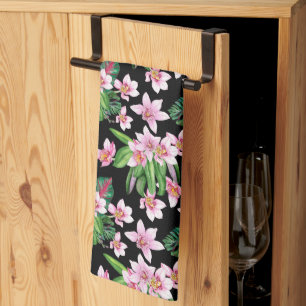 Linge De Cuisine Conception d'orchidées à l'aquarelle 27