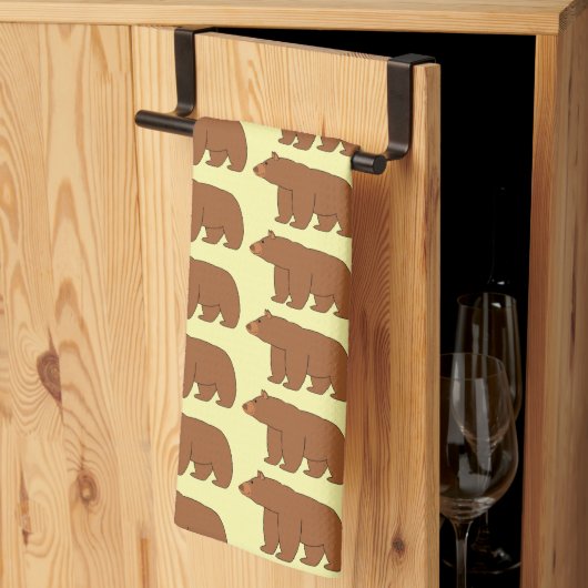 Linge De Cuisine Conception d'ours grizzly Fond de n'importe quelle (Pliage en tiers)