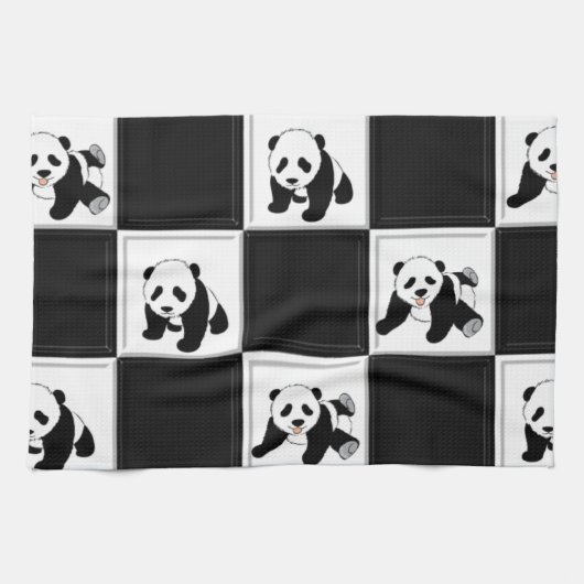 Linge De Cuisine Conception d'ours panda (Horizontal)