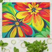 Linge De Cuisine Conception expressionniste florale avide (Plié)