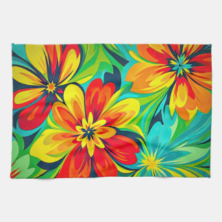 Linge De Cuisine Conception expressionniste florale avide