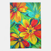 Linge De Cuisine Conception expressionniste florale avide (Vertical)