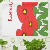 Linge De Cuisine Conception florale de coquelicots (Plié)