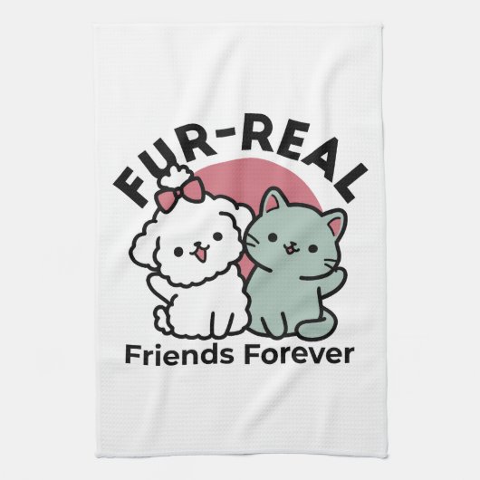 Linge De Cuisine Conception "Fur-Real Friends Forever" (Vertical)