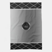 Linge De Cuisine Conception géométrique en argent noir et métalliqu (Vertical)