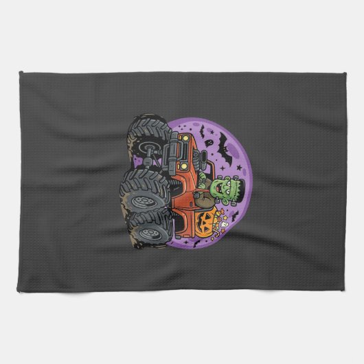 Linge De Cuisine Conception graphique de camion monstre Frankenstei (Horizontal)