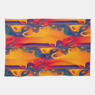 Linge De Cuisine Conception graphique transparente - jaune rouge I