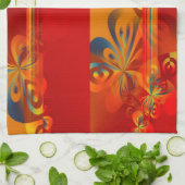 Linge De Cuisine Conception graphique transparente - rouge orange I (Plié)
