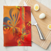 Linge De Cuisine Conception graphique transparente - rouge orange I (Quart Plié)