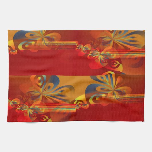 Linge De Cuisine Conception graphique transparente - rouge orange I (Horizontal)