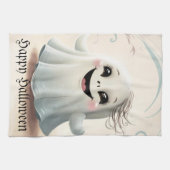 Linge De Cuisine Conception Halloween d'un ami fantomatique adorabl (Horizontal)