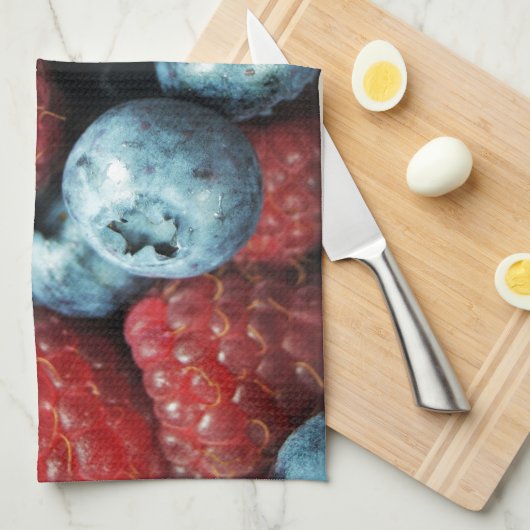 Linge De Cuisine Conception mélangée de baies (myrtilles et (Quart Plié)