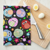 Linge De Cuisine Conception mignonne de hiboux et de fleurs de (Quart Plié)