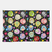 Linge De Cuisine Conception mignonne de hiboux et de fleurs de (Horizontal)