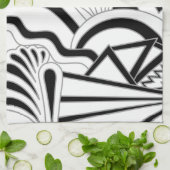 Linge De Cuisine Conception monochrome d'art déco (Plié)
