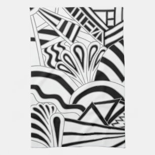 Linge De Cuisine Conception monochrome d'art déco