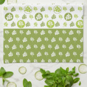 Linge De Cuisine Conception Motif de feuilles du cercle vert tropic (Plié)
