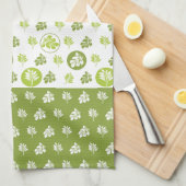 Linge De Cuisine Conception Motif de feuilles du cercle vert tropic (Quart Plié)