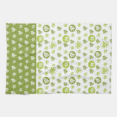 Linge De Cuisine Conception Motif de feuilles du cercle vert tropic (Horizontal)