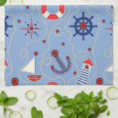 Linge De Cuisine Conception Nautique de la mise en correspondance (Plié)