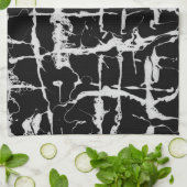 Linge De Cuisine Conception noire et blanche de texture de l'eau, (Plié)