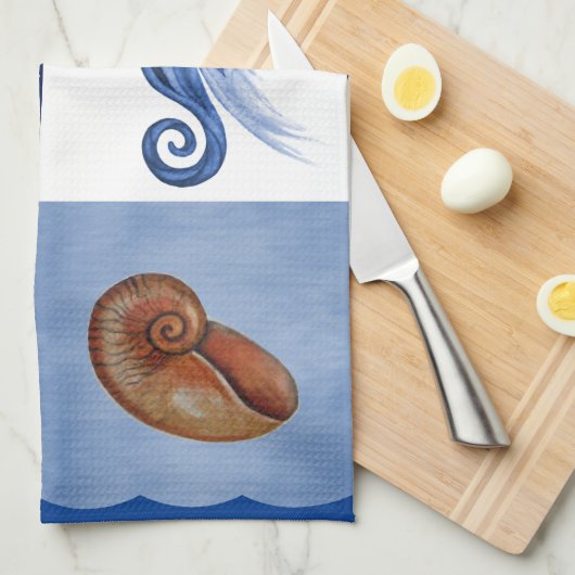 Linge De Cuisine Conception océanique marine (Quart Plié)