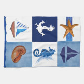 Linge De Cuisine Conception océanique marine (Horizontal)