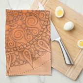 Linge De Cuisine Conception orange orientale gentille (Quart Plié)