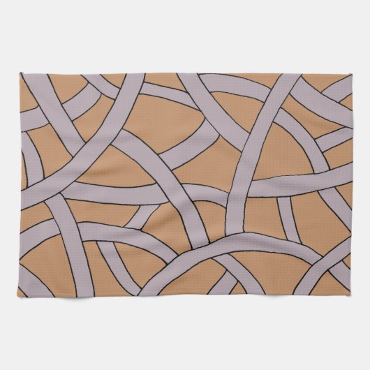 Linge De Cuisine Conception par bandes Brown pourpre (Horizontal)