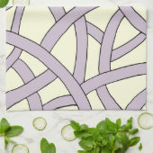 Linge De Cuisine Conception rayée Crème violette (Plié)