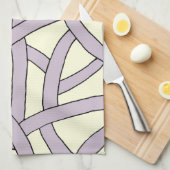 Linge De Cuisine Conception rayée Crème violette (Quart Plié)