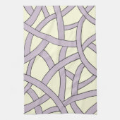 Linge De Cuisine Conception rayée Crème violette (Vertical)
