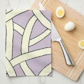 Linge De Cuisine Conception rayée Crème violette (Quart Plié)