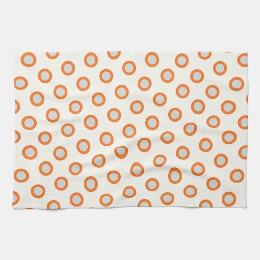 Linge De Cuisine Conception rétro à points ronds orange (Horizontal)