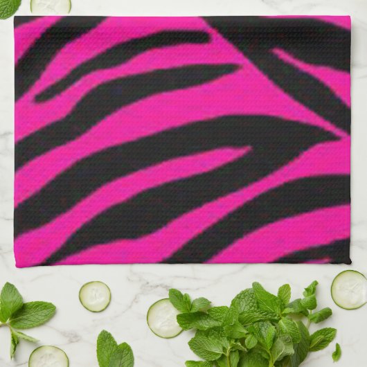 Linge De Cuisine Conception rose d'impression de zèbre (Plié)