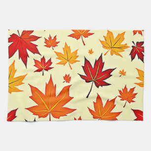 Linge De Cuisine Conception sans couture de feuillage d'automne