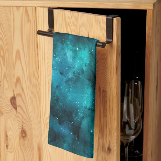 Linge De Cuisine Conception Série Galaxie Sarcelle 7 (Pliage en tiers)