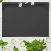 Linge De Cuisine Conception simple noire personnalisée Ajouter une (Plié)