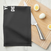 Linge De Cuisine Conception simple noire personnalisée Ajouter une (Quart Plié)